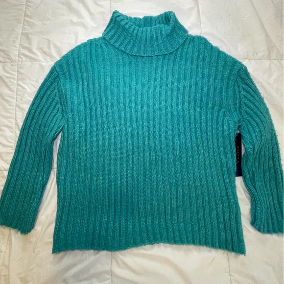 NWT Joseph A. Turquoise Ribbed Turtleneck Sweater Size XL - Picture 1 of 12